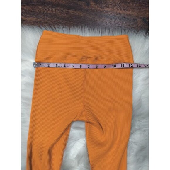 Year Of Our Cross V Waistline Ribbed Veronica Pull On Leggings Orange Women's S - Picture 6 of 10